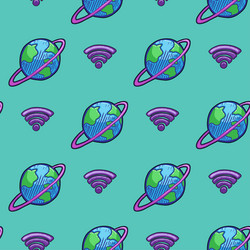 global network seamless pattern for print or web vector image