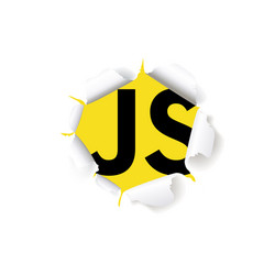 js from under torn paper vector image