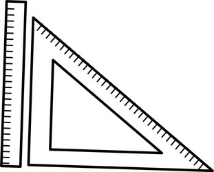 ruler and triangle geometry measuring vector image