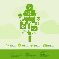 Save the world together green ecology vector