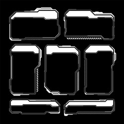 white futuristic hud ui elements sci-fi user vector image