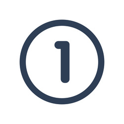 1 icon numeric number inside circle two vector image