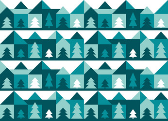 abstract geometric pattern with mountains trees vector image