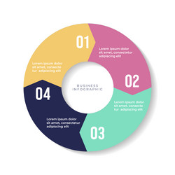 Circular Chart with Arrows - Progress Steps vector image