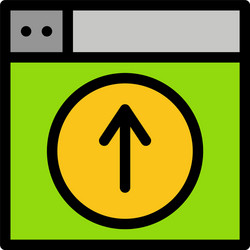 upload up web design application flat color icon vector image
