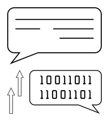 binary data communication in speech bubbles vector image
