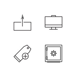 Business simple outlined icons set vector