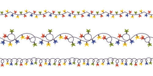 Christmas light garlands set capture the holiday vector