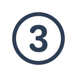 3 icon numeric number inside circle two vector image