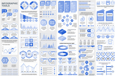 bundle infographic elements data visualization vector image