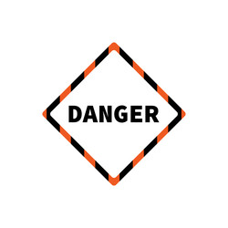 flat yellow hazard warning symbol icon vector