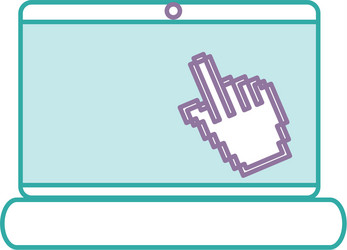 laptop computer with mouse pointer vector image