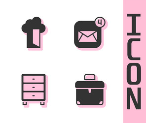 set briefcase cloud database archive papers vector image