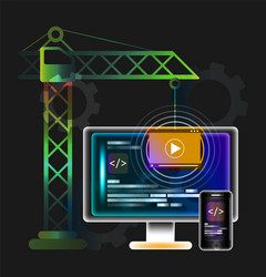 Web Development Coding Banner vector image