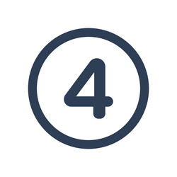 4 icon numeric number inside circle two vector image
