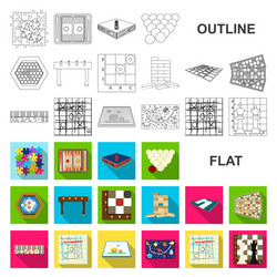 board game flat icons in set collection for design vector image
