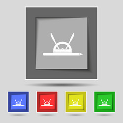 compass and protractor characters geometry vector image