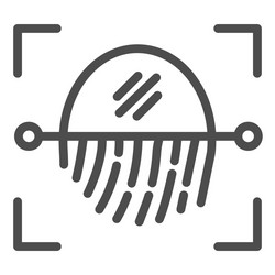 fingerprint recognition sensor line icon focus vector image