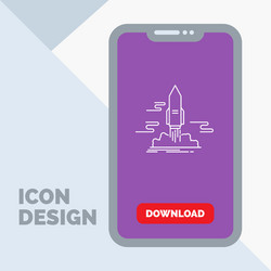 launch publish app shuttle space line icon vector image