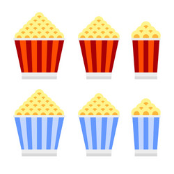 popcorn cinema icon set flat design style Vector Image