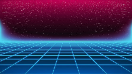 Retro Synthwave Grid Background vector image