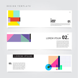 set abstract banner web design template retro vector image