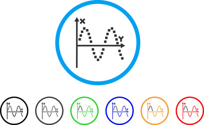 Sine plot rounded icon vector