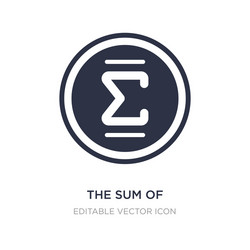 sum icon on white background simple element vector image