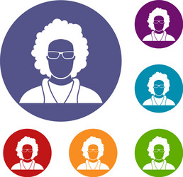 user icons set vector image