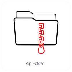 zip folder and icon concept vector image