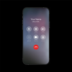 calling screen interface mobile call vector image
