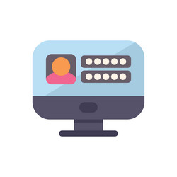 computer displaying user profile with login vector image