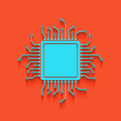 cpu microprocessor whitish vector image