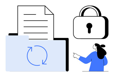 data management and security with document syncing vector image