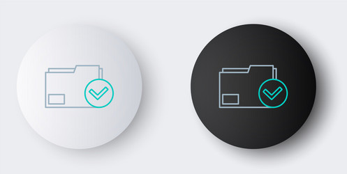 line document folder and check mark icon isolated vector image