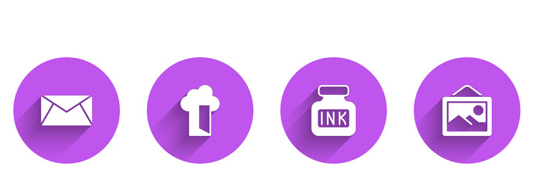set mail and e-mail cloud database inkwell vector image