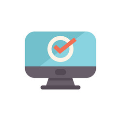 computer monitor showing check mark icon vector image