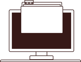 computer screen with folder in white background vector image