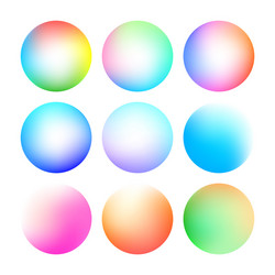 set of round soft color gradient vector image
