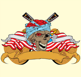 skull with guitar Vector Image