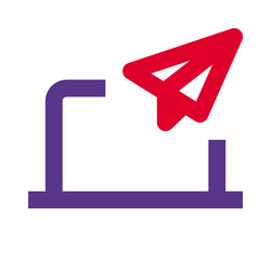 using laptop to send an email or message vector image