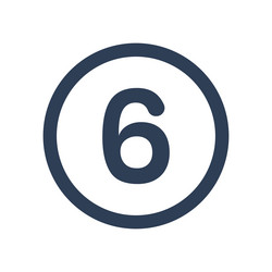 6 icon numeric number inside circle two vector image