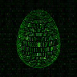 abstract easter egg with binary code inside happy vector image