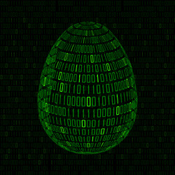 Abstract easter egg with binary code inside happy vector