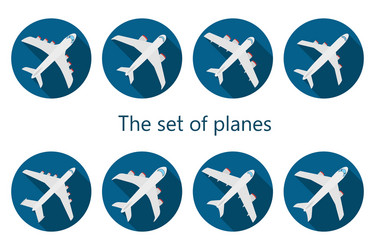 Airplane icon with long shadow vector