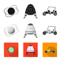 Design of mars and space symbol collection vector