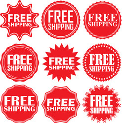 free shipping signs set sticker vector