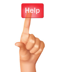 Learn Help Button Push vector image