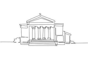 Museum Line Drawing vector image