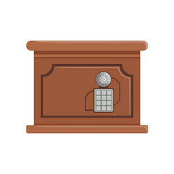 Retro brown safe box with a keypad buttons panel vector